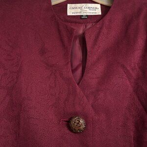 Wine Vintage CASUAL CORNER Petite Suit with Skirt